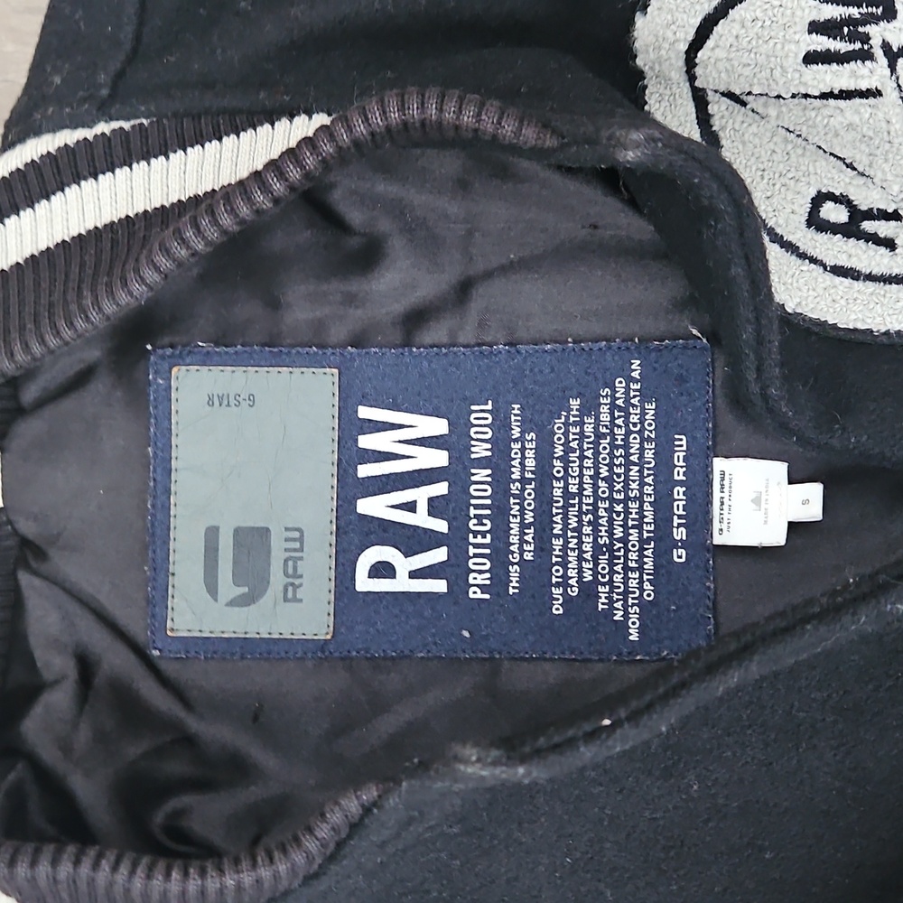 G-Star RAW Black Varsity Jacket mens SMALL - Picture 2 of 5